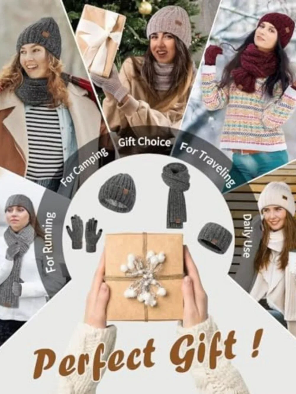 Cozy Winter Beanie, Scarf & Gloves Set - Chenille Knit, Fleece Lined